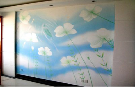  剑河画墙绘怎么画好白云的蓬松感？