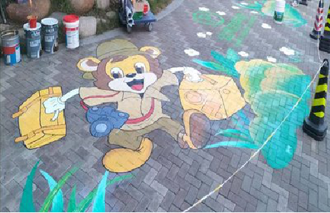  剑河夏季画地面彩绘会遇到的问题