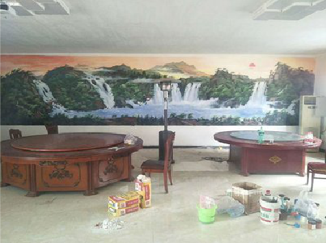  剑河墙绘-写实风景